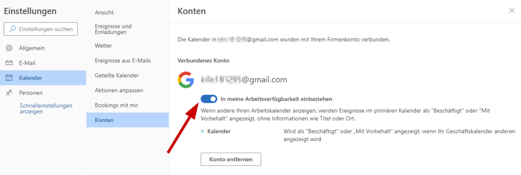 Google Kalender in M365 anzeigen 3 kontoverbunden